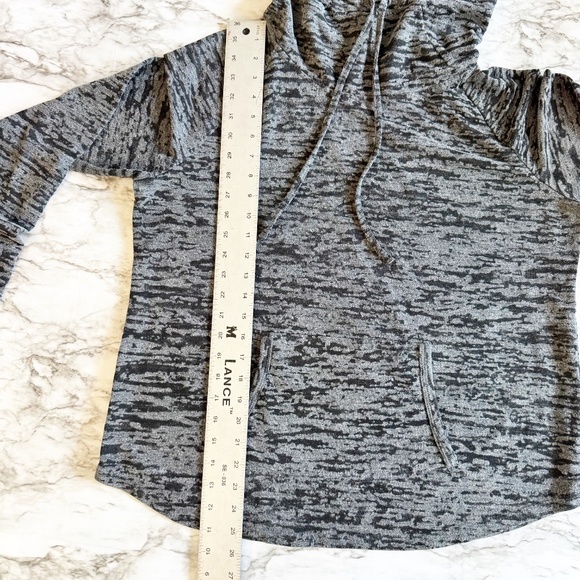 Maurices Gray & Black Lightweight Striped Hoodie Sweater - Picture 6 of 7